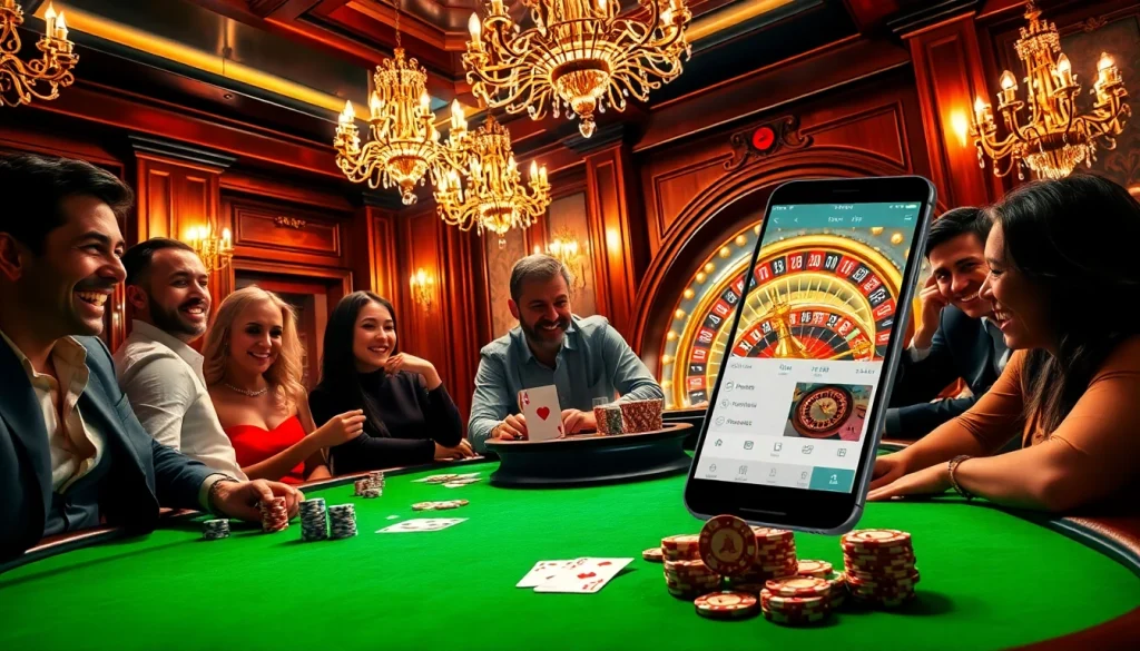 Dive into w388v.com’s exhilarating casino atmosphere with players engaging at a poker table.